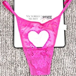 Victoria's Secret Ladies Pink Rhinestone Heart Brazilian Panties (NWT!)